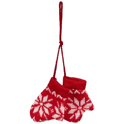 Northlight Nordic Knit Mittens Christmas Ornament - 4" - Red and White