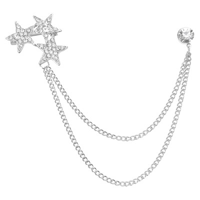 Unique Bargains Alloy Rhinestones Durable Fashionable Tassel Chain Hanging Crystal Brooch