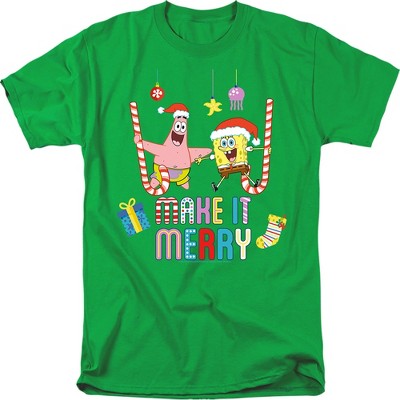 Men's Spongebob Christmas Make It Merry With Patrick T-Shirt