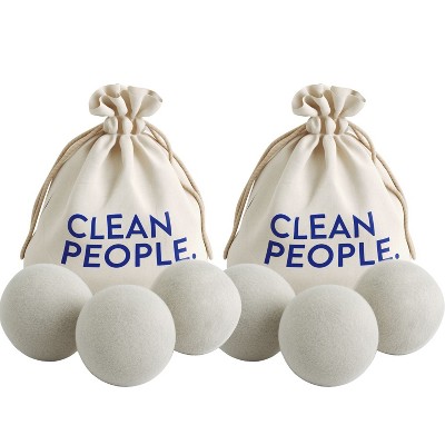 The Clean People 100% New Zealand Wool Dryer Balls – Wool for Laundry, Fabric Softening, Anti-Static, No Lint, Odorless & Reusable