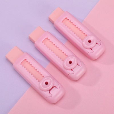 Back to School-HTUTWOO Set of 3 Sliding Retractable Pencil Eraser Cute Erasers -with Dynamic Push-Pull Design,Students School Office Home