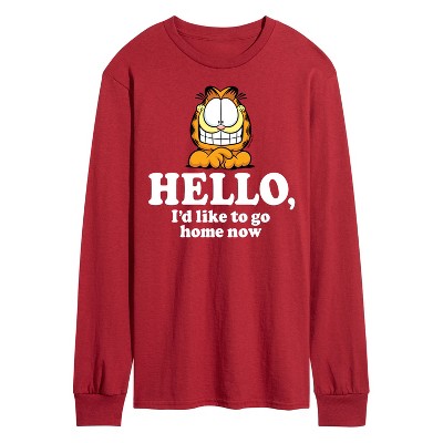 Men's - Garfield - Hello Go Home Now Long Sleeve Graphic T-Shirt