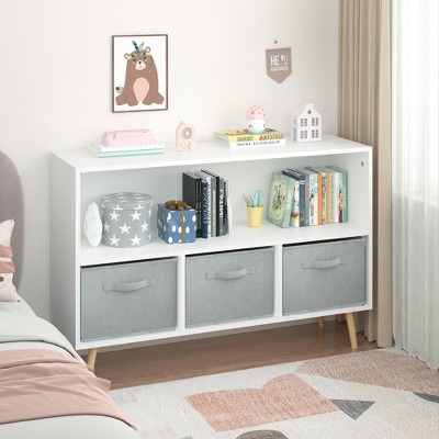 NicBex Simple White Kids Bookshelf Multifunctional Bookcase,Books & Toys Storage Cabinet Organizer Stand for Bedroom,Playroom