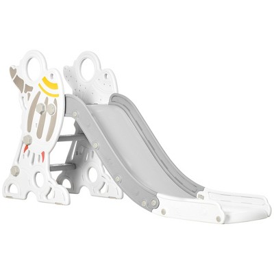 Qaba Kids Indoor Slide for Toddlers Ages 1.5-3, Small Toddler Slide, Space Toy Playset for Girls and Boys, Gray