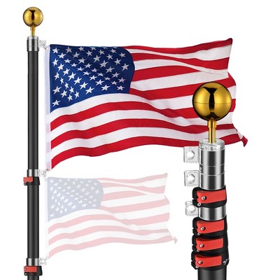 Yescom 25 Ft Aluminum Telescopic Flagpole Kit