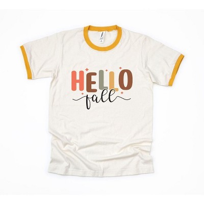 Simply Sage Market Women's Hello Fall Stars Short Sleeve Ringer Tee