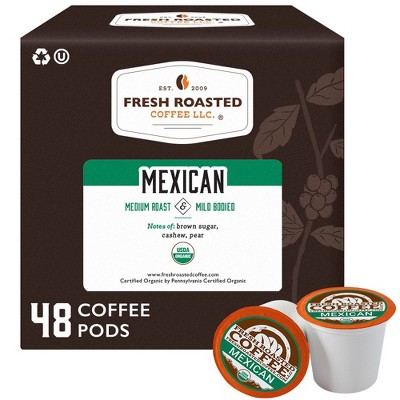 Fresh Roasted Coffee - 48 CT Organic Mexican Medium Roast Single Serve Pods