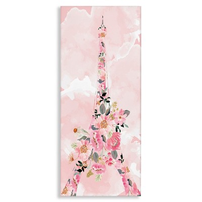 Stupell Industries Floral Pattern Eiffel Tower Canvas Wall Art