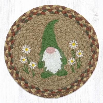 Earth Rugs Whimsical Spring Decor – Hand-Stenciled Gnome Trivet