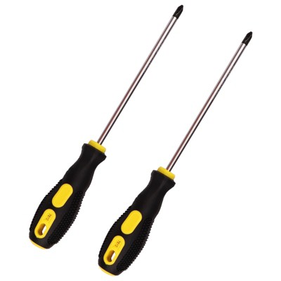 Itopfox 2-Pack Magnetic Phillips Screwdriver Set with Non-Slip Rubber Grip, PH2 Cross Head for Electronics and Home Repair
