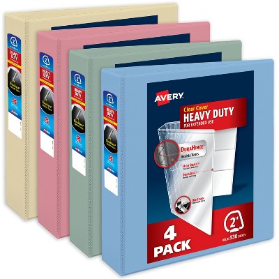 Avery Heavy-Duty View 3 Ring Binders, 2 Inch One Touch Slant Rings, 530-Sheet Capacity, DuraHinge, 2.8 Inch Wide Spine, Customizable Clear Cover and