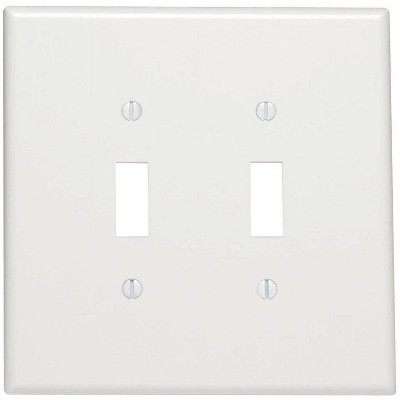 Leviton White 88109-000 2-gang Thermoset Plastic Toggle Wall Plate 1 pk