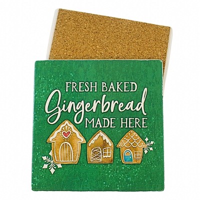 Coasterstone 4.25 In Fresh Baked Gingerbread Coaster Christmas Coaster , (1PC)
