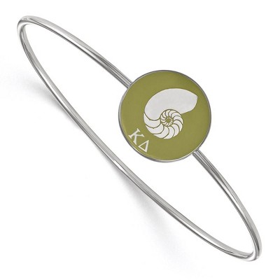 Black Bow Jewelry Sterling Silver Kappa Delta Greek Life Bangle Bracelet 7 Inch