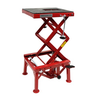 Hydraulic Motorcycle Lift Jack, 300 LBS Heavy Duty Motorcycle ATV Lift Jack Table, Wide Deck, Non-Slip Feet, Portable Motorcycle Lift Table