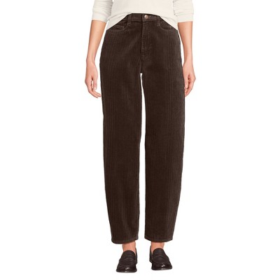 Lands' End Women's Corduroy High Rise Barrel Leg Ankle Pants