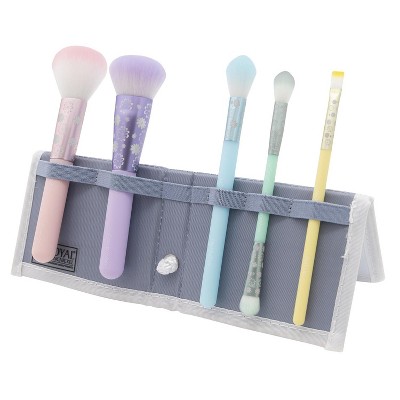 MODA Brush Posh Pastel Total Face Travel Sized Makeup Brush Kit with Flip Case- 6pc