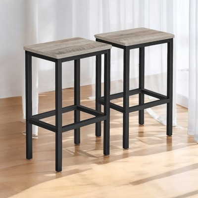 VASAGLE Bar Stools, Set of 2 Bar Chairs, Kitchen Breakfast Bar Stools with Footrest, Industrial in Living Room, Party Room