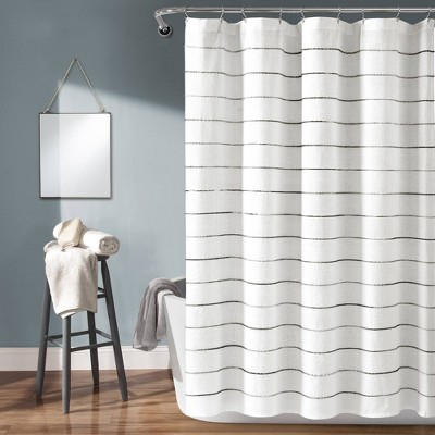 Ombre Striped Yarn Dyed Cotton Shower Curtain - Lush Décor