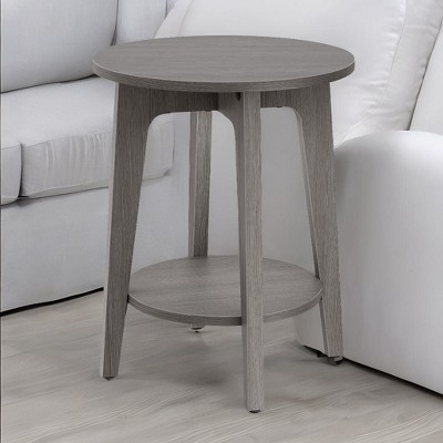LEDREM Round End Table Farmhouse Small Side Table Living Room Corner Table Drink Table