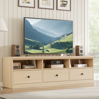70in TV Stand for TVs up to 80", Mid Century Modern Entertainment Center with Drawer, TV Console Media Cabinet for Living Room, Bedroom