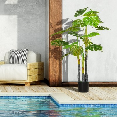 Gulches 4FT Artificial Monstera Tree, Faux Decorative Plant in Nursery Pot for Indoor or Outdoor D¨¦cor
