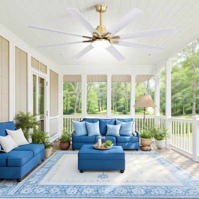 SKRAN 66"Smart Ceiling Fan with Lights and Remote, Modern Fan with APP Control, 6 Speeds 7000 CFM, Quiet for Living Room Bedroom