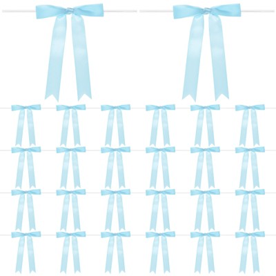 Unique Bargains Polyester Craft DIY Decorative Ribbon Twist Tie Bows 7x5" 24 Pcs