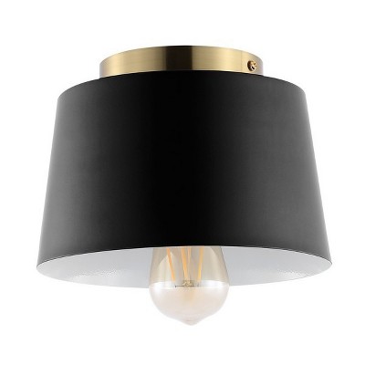 Parkes 8.25" Flush Mount - FLU4064 - Black/Brass - Safavieh