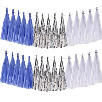 Unique Bargains Garland DIY Decoration Tassel Garland Banner 30 Pcs