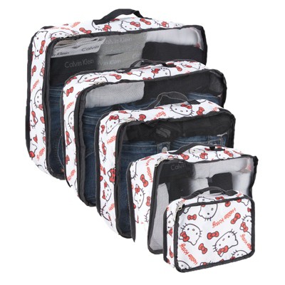 Sanrio's Hello Kitty Packing Cubes - 5 Piece Packing Cube Travel Essential - Luggage Organizer Set - For Kids,Teens,Adults (Hello Kitty)