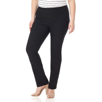 Rekucci Curvy Woman  Straight Leg Pull-On Pants with Tummy Control