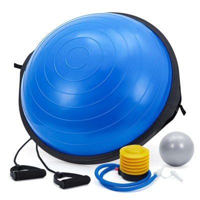23in Balance Ball, 1600 lbs Half Exercise Ball with Nonslip Base, Inflatable Half Ball Balance Trainer, Stability Half Yoga Ball Strength Training