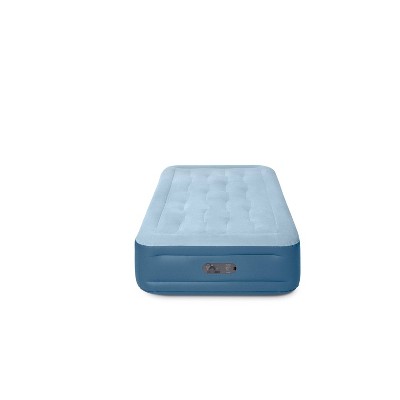 Intex Mid Rise Hexbeam 14" Electric Pump Twin Air Mattress - Dark Blue: PVC, Indoor/Outdoor Use