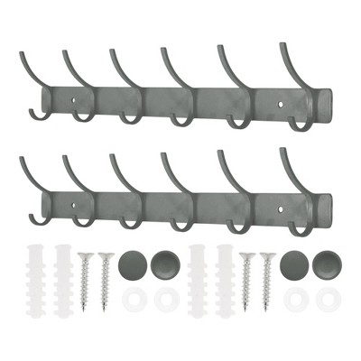 Unique Bargains Wall Mount Coat Rack with Hooks Used for Hanging Hat Towel Bathrooms