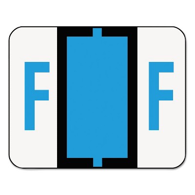 Smead A-Z Color-Coded Bar-Style End Tab Labels Letter F Blue 500/Roll 67076