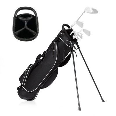 Costway Blue Golf Stand Cart Bag Club with Carry Organizer Pockets