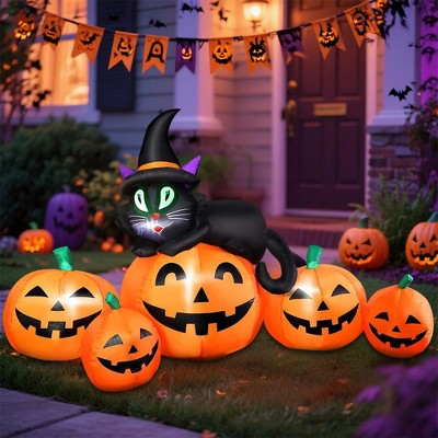 MOVSSOU 5FT Halloween Inflatable Pumpkin Outdoor Decoration