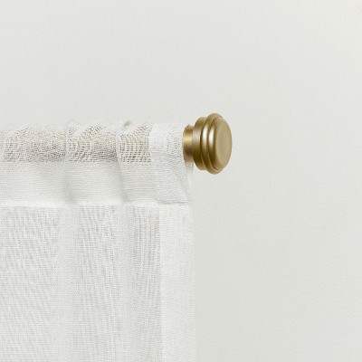 EXCLUSIVE HOME Topper 1" Curtain Rod and Finial Set, Adjustable 84"-160", Gold