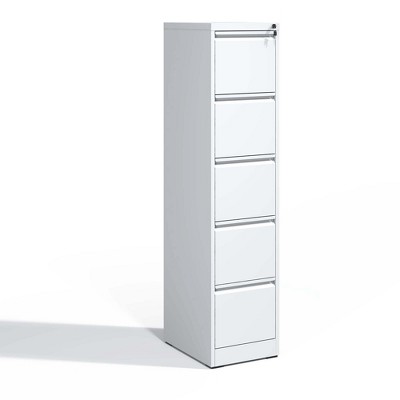 Dexmalle 5 Drawer Metal Vertical File Cabinet with Lock
