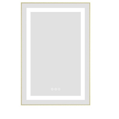 Ridstar 20 in. W x 32 in. H Yellow Rectangular Bathroom Mirror with LED Lights