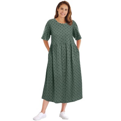 Woman Within Petite Button-Front Essential Dress