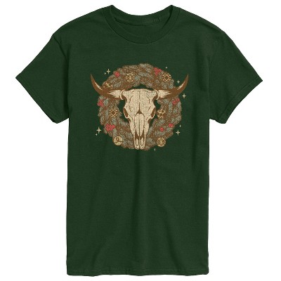 Men's - Instant Message - Cow Skull Wreath Short Sleeve Graphic T-Shirt