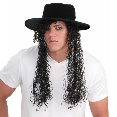 Forum Novelties 80's Adult Hat And Black Long Curly Costume Wig