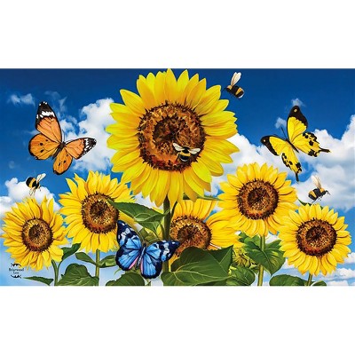 Briarwood Lane Doormat 30x18 Indoor Outdoor Sunflowers and Bees Summer For Summer Doormat