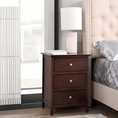 Sapphtopaz Modern Nightstand with 3 Drawers Space-Saving Night Stand with Sturdy Frame Rectangle Simple Bedside Table for Bedroom,Living Room