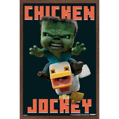Trends International A Minecraft Movie - Chicken Jockey Framed Wall Poster Prints