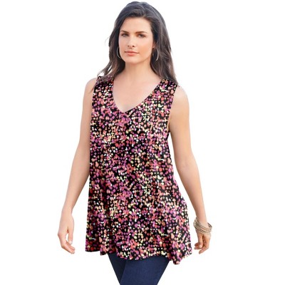 Roaman's Plus Size Cotton Ultimate Swing Tank Top