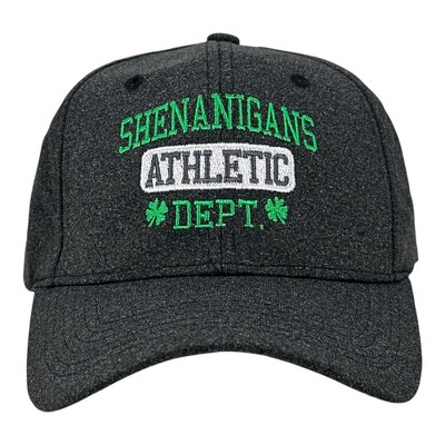 Shenanigans Athletic Department Hat Funny Sarcastic St Patricks Day Graphic Novelty Cap - Crazy Dog Hat for Saint Patrick's Day Black Standard