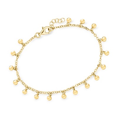 Ross-Simons 18kt Gold Over Sterling Ball Station Bracelet Size 6.5